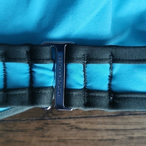 VICTORIA'S secret bikini top blue olive green bandeau new large - Picture 4 of 5